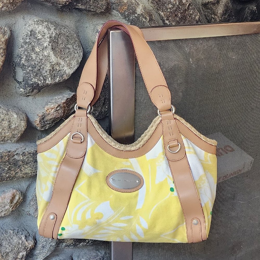 Tommy Hilfiger Yellow Floral Shoulder Bag - Picture 1 of 16